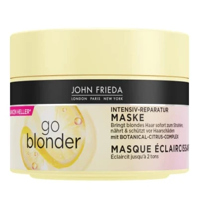 Abbildung von John Frieda Go Blonder Maske Inhalt: 250 ml Intensiv Reparatur Haarkur Haartyp: Blond, blondiert Schützt vor Haarschäden