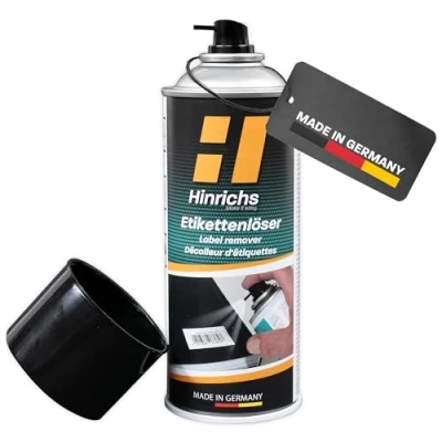 Abbildung von Hinrichs Etikettenentferner 400ml Klebstoffentferner &amp; Etikettenlöser Spray Kleberentferner für Fensterrahmen, Sticker uvm. Entferner Aufkleber, Klebereste Etiketten Kleber Remover