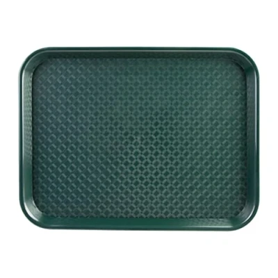 Abbildung von Olympia Kristallon Fast Food Tablett, kleine Größe: 345 x 265 mm/ 13,5 10,5 Zoll, grünes Polypropylen, rechteckiges Restaurant Serviertablett aus Kunststoff, gewerbliches und Heimgebrauch, DP214