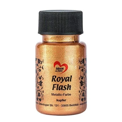 Abbildung von Ideen mit Herz Royal Flash, Acryl Farbe, metallic, feinsten Glitzerpartikeln, 50 ml (kupfer)