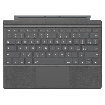 Abbildung von MoKo Touchpad Tastatur für Microsoft Surface Pro 7 Plus/Pro 7/Pro 6/Pro 5/Pro 4/Pro 3, QWERTZ Layout Kabellose Type Cover mit Integriertem Wiederaufladbaren Akku Bluetooth Keyboard, Grau