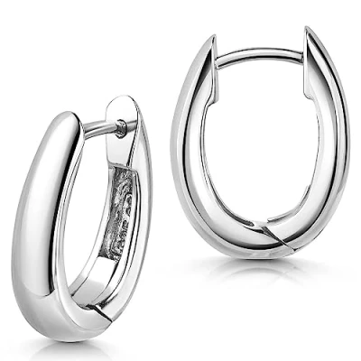 Abbildung von Materia Klappcreolen Damen Silber Creolen Ohrringe Hochglanz SO 229, 925 Sterling Silber, rhodiniert