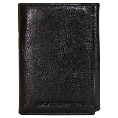 Abbildung von Lucky Brand Herren Geldbörse, geprägt, dreifach gefaltet, L Falz, Glattleder Schwarz, Tri Fold