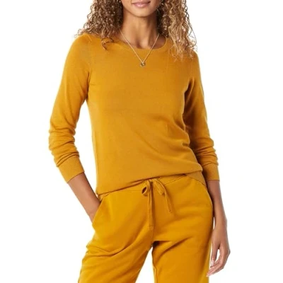 Abbildung von Amazon Essentials Damen Leichter, Langärmeliger Pullover Mit Rundhalsausschnitt (Erhältlich in Übergröße), Tabakbraun, S