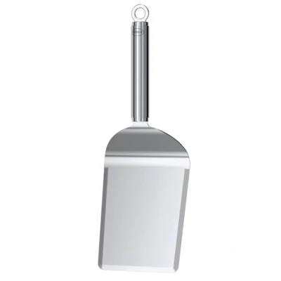Abbildung von RÖSLE Grillspachtel &quot;Plancha, 25431&quot;, mit abgerundeten Ecken zum Wenden von Grillgut, Edelstahl 18/10