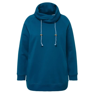 Abbildung von Ulla Popken MIT Stehkragen Raglanform Lange ÄRMEL Sweatshirt, Damen, Größe: 42/44, Blauwgroen