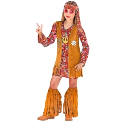 Abbildung von W WIDMANN MILANO Party Fashion costume da bambino hippie, vestito, flower power, ragazza dei fiori, costumi, carnevale