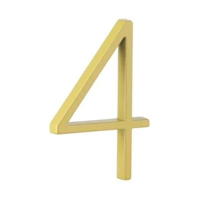 Abbildung von HASWARE Schwebendes Hausnummernschild: 5 Zoll (12cm) modernes Türschild auffällig für Straßennummern (4, Golden)