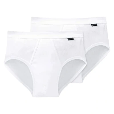 Abbildung von Schiesser Herren 2 Pack Sportslip Mit Eingriff Essential Doppelripp Slip, Weiss_205177, 7 EU