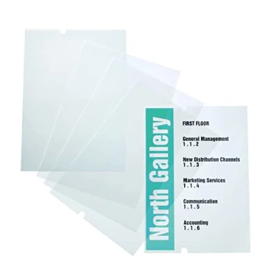 Abbildung von Durable EDV beschriftbare Folie Crystal Sign refill, 297 x 420 mm, für Bodenständer 4819, Beutel à 10 Bögen, transparent, 483719