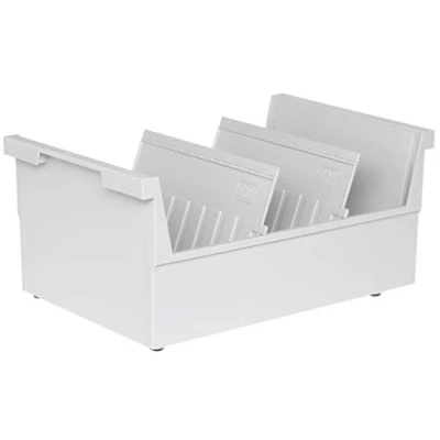 Abbildung von HAN Einhängetrog DIN A5 quer, Karteitrog für 1.000 Karteikarten, inklusive 2 Stützplatten mit Sichtreitern, passend alle Container Normmaßschublade, Art.Nr. 855 0 11, lichtgrau