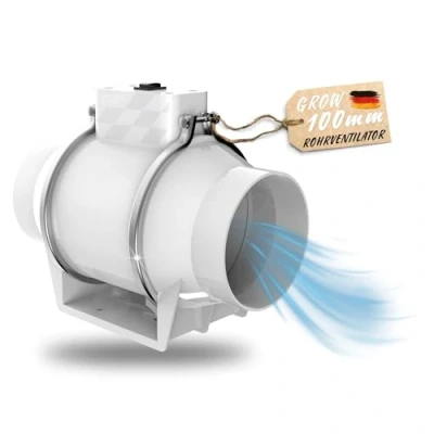 Abbildung von TronicXL Turboventilator 100mm Grow Abluft Lüfter Rohrventilator für Growbox, Grower Zelte Box Schrank Abluftventilator