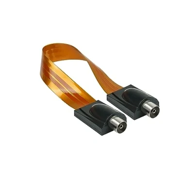 Abbildung von Good Connections SAT TV Antennenkabel Tür /Fensterdurchführung, extrem flach IEC /Koax Buchse beidseitig Gesamtlänge 26cm, Flexible Länge 17cm