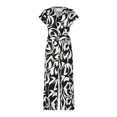 Abbildung von Betty Barclay Damen Jumpsuit mit Eingrifftaschen 38, Dunkelblau/Weiß