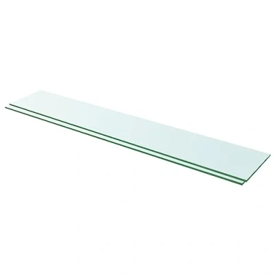 Abbildung von vidaXL 2X Regalboden Glas Glasboden Glasscheibe Glasplatte Regalbrett Ersatz Platte für Glasregal Klarglas Transparent 110x20cm