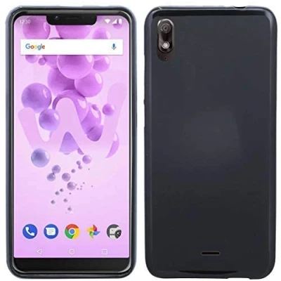 Abbildung von cofi1453 Silikon Hülle Tasche Case Zubehör kompatibel mit WIKO View 2 GO Gummi Bumper Schale Schutzhülle in Schwarz