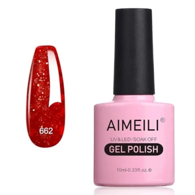 Abbildung von AIMEILI Glitzer Gel Nagellack UV LED Soak Off Mit Glitzerpartikel Sparkle Nail Polish Luminous 10ml 662