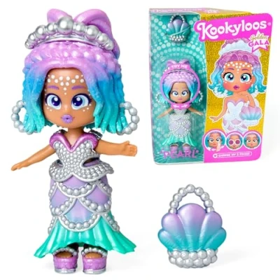 Abbildung von KOOKYLOOS Serie Golden Gala Pearl, Sammelpuppe aus der Serie, enthält die Pearl Puppe, 1 Tasche, Kleidung und Schuhe Zubehör, 3 verschiedene Gesichter