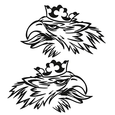 Abbildung von Finest Folia Greif Dekor Aufkleber Set (Links und rechts) LKW Folie Rauten Scollops Zacken Ornamente (K075 Schwarz Glanz)