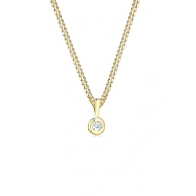 Abbildung von Elli DIAMONDS Halskette Damen Kreis Rund Diamant (0.03 ct.) in 925 Sterling Silber
