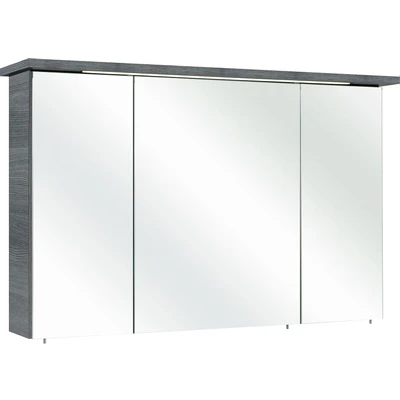 Abbildung von Saphir Spiegelschrank &quot;Quickset 328 Badezimmer inkl. LED Beleuchtung, 620LM&quot;, 115 cm breit, Graphit Struktur quer Nachbildung, Türdämpfer