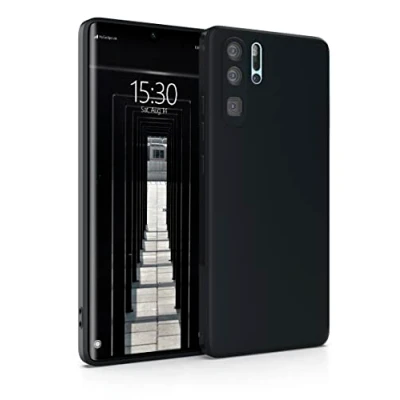Abbildung von MyGadget Hülle für Huawei P30 Pro robuste Silikon Schutzhülle TPU Case Slim Silikonhülle Back Cover Kratzfest Handyhülle Matt Schwarz