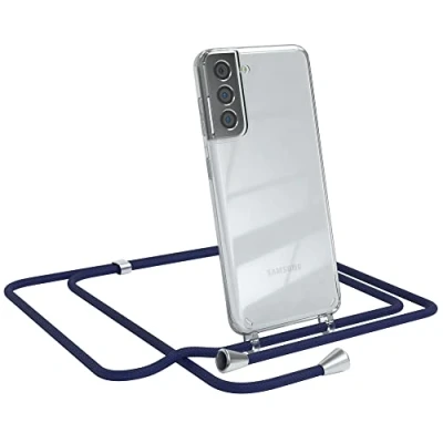 Abbildung von EAZY CASE Handykette kompatibel mit Samsung Galaxy S21 5G Handyhülle Umhängeband, Handykordel Schutzhülle, Silikonhülle, Hülle Band, Stylische Kette für Smartphone, Navy Blau