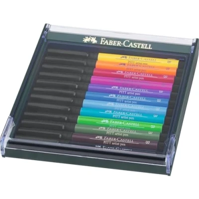 Abbildung von Faber Castell Tuschestift Pitt Artist Pen B Bright VE=12 Stück Etui