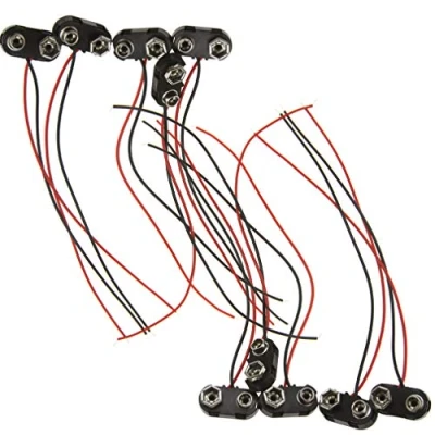 Abbildung von 100 Batterie Clip Anschluss 9 V mit führen Draht, Hartschale ABS Akku Snap …