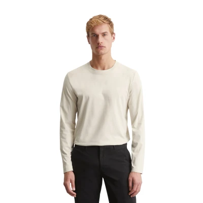 Abbildung von Marc O&#039;Polo LONG Sleeve CREW NECK ICON Chest Print Langarmshirt, Herren, Größe: Large, Gray silk