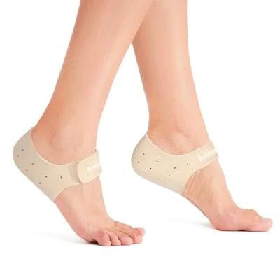 Abbildung von Plantar Fasciitis Ferse Protektoren Bukihome Cup für Frauen Männer Spur Schmerzlinderung mit Insert Pad Achilles Tendinitis Dry Cracked Heel Support Kissen, EU Size 42 47