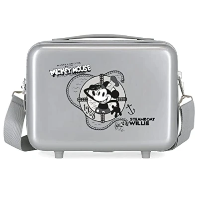 Abbildung von Disney 100 Mickey Steamboad Anpassungsfähiger Kulturbeutel, Grau, 29 x 21 15 cm, starres ABS, 9,14 l, 0,63 kg