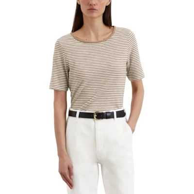 Abbildung von Marc O&#039;Polo Short Sleeve Round NECK Striped Tshirt print, Damen, Größe: Medium, Multi