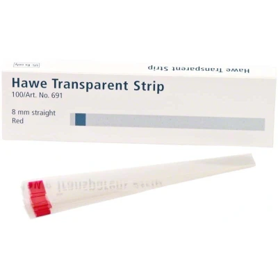 Abbildung von Hawe Transparent Strips 8mm breit, 10cm lang, rot 100