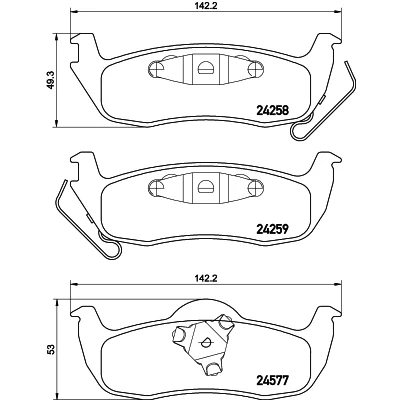 Abbildung von HELLA 8DB 355 012 181 Bremsbelagsatz mit akustischer Verschleißwarnung JEEP: GRAND CHEROKEE 3, Commander