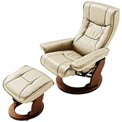 Abbildung von Robas Lund, Sessel, Relaxsessel, Hamilton mit Hocker, Leder/creme, 83 x 85 110 105 cm, 64026CH5