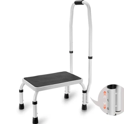 Abbildung von VEVOR Haushaltsleiter 810 x 417 285 mm Trittleiter faltbar Stahl Stehleiter 1 Stufe Stufenleiter 150 kg Tragfähigkeit Klapptritt Einzellstufenleiter hoch Küchenleiter Rutschfest Tritthocker