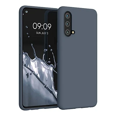 Abbildung von kwmobile Hülle kompatibel mit OnePlus Nord CE 5G Silikon Handy Case Handyhülle weiche Oberfläche kabelloses Laden Dunkler Schiefer