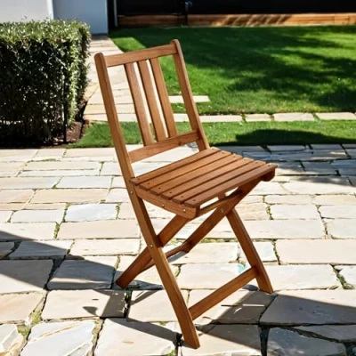 Abbildung von SAM Gartenstuhl Blossom, Akazienholz massiv &amp; geölt, klappbar, Klappstuhl für Balkon, Garten, Terrasse, pflegeleichtes Unikat