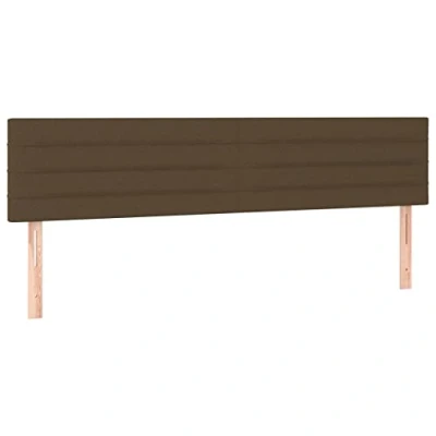 Abbildung von vidaXL Kopfteil 2 STK., Bettkopfteil mit Holzbeinen, Höhenverstellbar Polsterkopfteil für Bett, Betthaupt Bettzubehör Schlafzimmer, Dunkelbraun 80x5x78/88cm Stoff