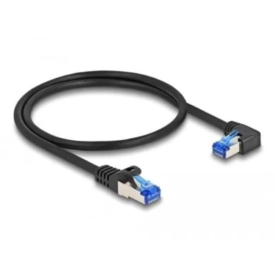 Abbildung von DeLOCK Netzwerkkabel RJ45 Cat.6A S/FTP gerade/rechts gewinkelt 0,5m schwarz Marke