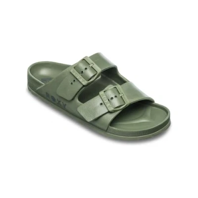 Abbildung von Roxy Kattie Pantolette flach, Damen, Größe: 41, Oil green Textil