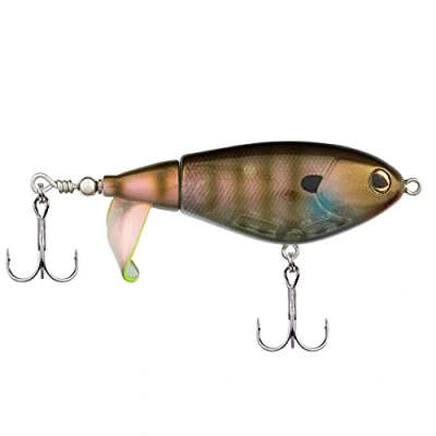 Abbildung von Berkley Choppo Topwater Angelköder leicht zu handhabender Prop Köder für Barsche und Raubfische, erzeugt maximale Oberflächenstörung Geräusche 7,5cm / Ghost Bluegill