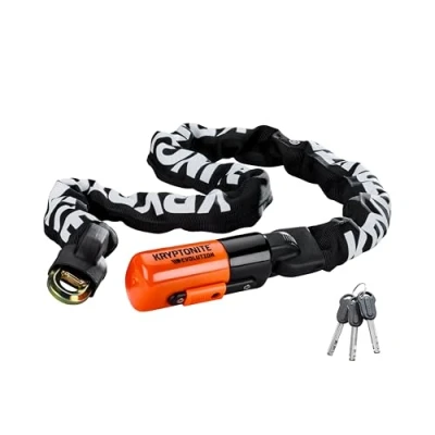 Abbildung von Kryptonite Evolution 1012 Integrierte Kette Fahrradschloss Sicherheitsstufe 8/10 kompakt, robust und sicher für alle Fahrräder CargoLänge 120 cm