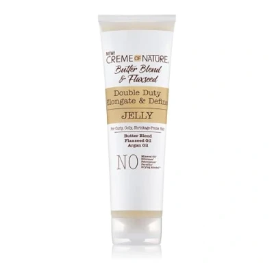 Abbildung von Creme of Nature, Butter Blend &amp; Flaxseed, Styling Gel, verlängert und definiert Locken, beseitigt Frizz, nicht klebende, fettende Textur, Behandlung für lockiges, krauses Afro Haar, 250ml