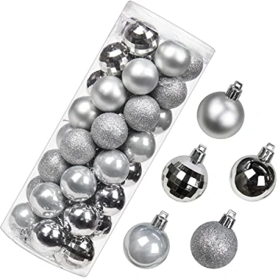 Abbildung von 4CM Weihnachtsdeko Weihnachtskugeln, 40 Stücke Bruchsiche Christbaumkugeln Ornamente Weihnachtsbaumschmuck für Weihnachtsbaum Weihnachtsdekoration Kugeln