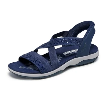 Abbildung von Skechers REGGAE SLIM SUMMER SPARKLE Sandale, Sandalette, Schlupfschuh mit Slip ins Funktion
