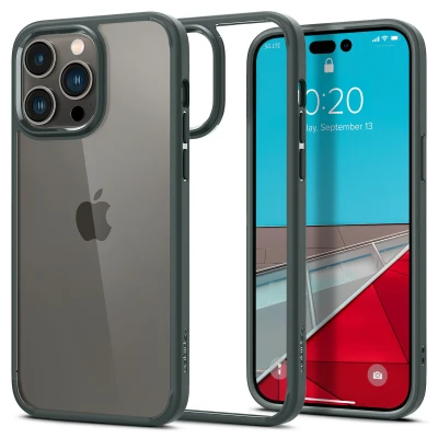 Abbildung von Apple iPhone 14 Pro Max Hülle Kunststoff Spigen Hard Case/Backcover Handyhülle Grün Shockproof/Stoßfest