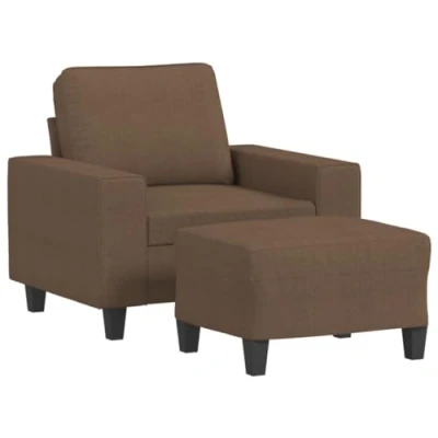Abbildung von vidaXL Sessel, Relaxsessel mit Fußhocker, Fernsehsessel für Wohnzimmer, Relaxstuhl Polstersessel Ruhesessel TV Braun Stoff