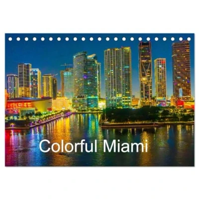 Abbildung von Colorful Miami (Tischkalender 2025 DIN A5 quer), CALVENDO Monatskalender